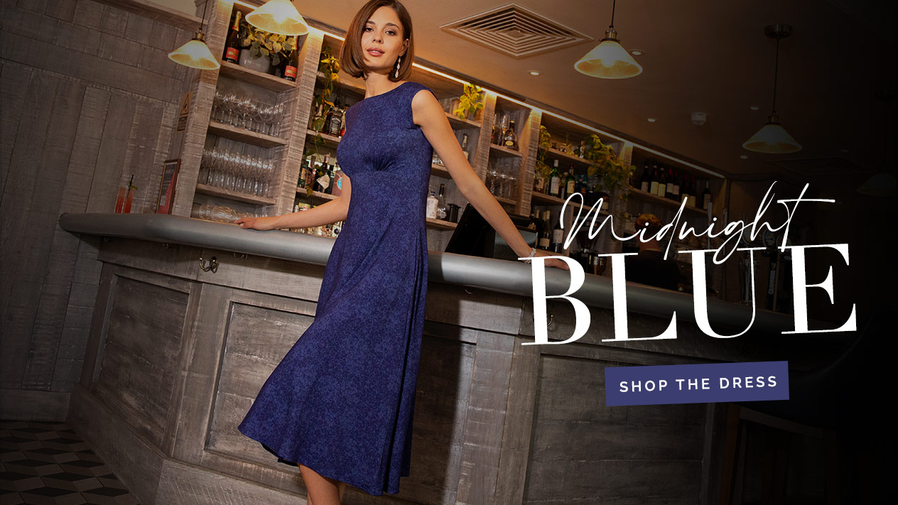 Luna Midi Dress (Midnight Eclipse Blue)