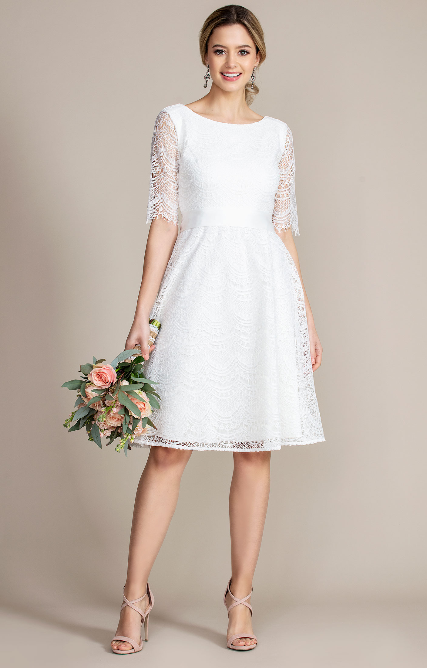 Evie Lace Dress short Ivory - Wedding Dresses, Evening Wear and Party