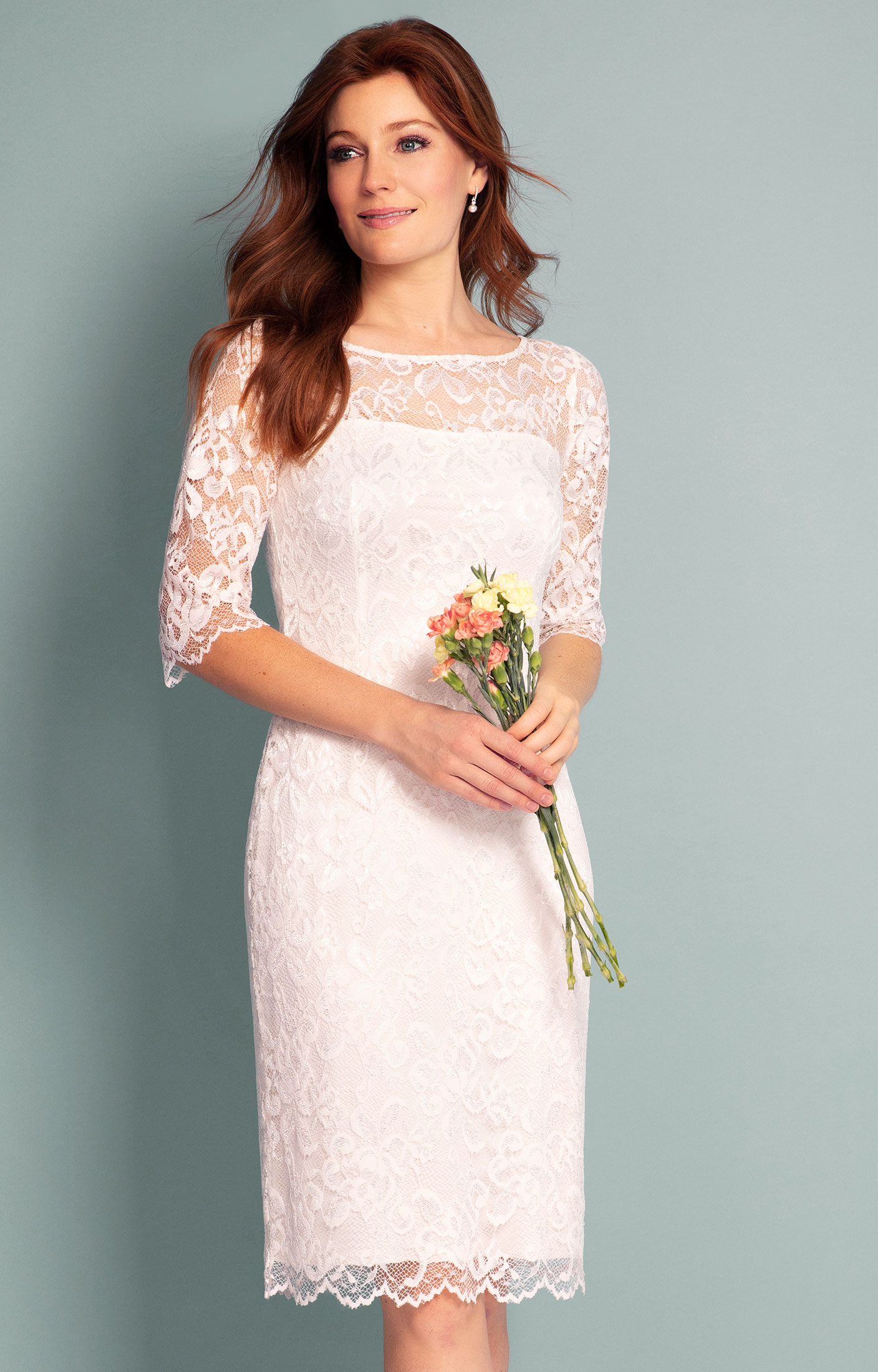 Lila Wedding Dress Short Ivory - Wedding Dresses, Evening Wear and