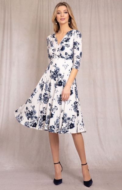 Kleid Annie kurz (Blumenprint Blau) by Alie Street