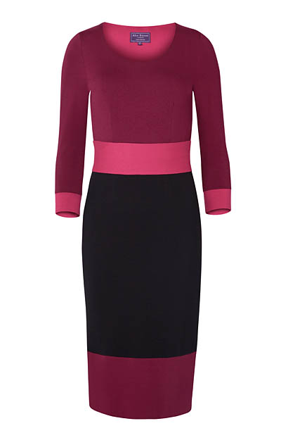 Colour Block Day Dress Berry - Evening Dresses, Occasion Wear and ...
