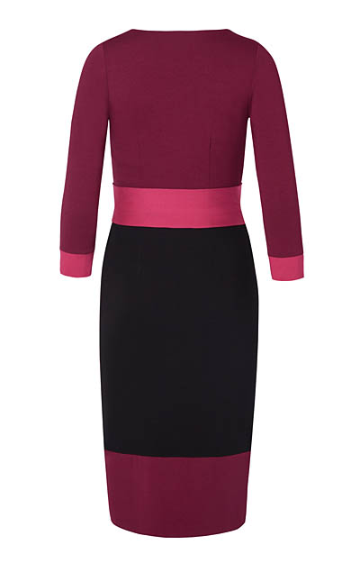 Colour Block Day Dress Berry - Evening Dresses, Occasion Wear and ...