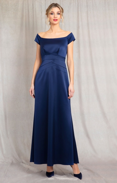 Jasmine Off The Shoulder Gown (Midnight Blue) by Alie Street