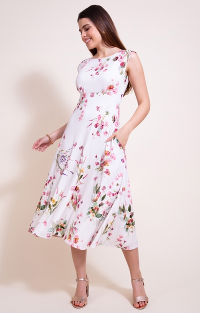 Luna Midi Dress (Petal Pink Floral) by Alie Street