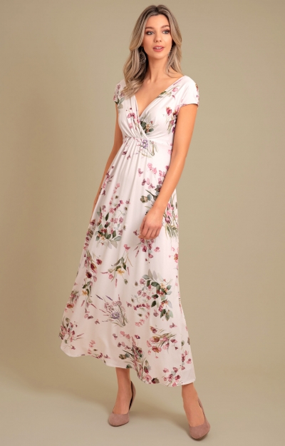 Sophia Maxi Dress Petite Petal Pink Floral Evening Dresses Occasion Wear and Wedding Dresses by Alie Street