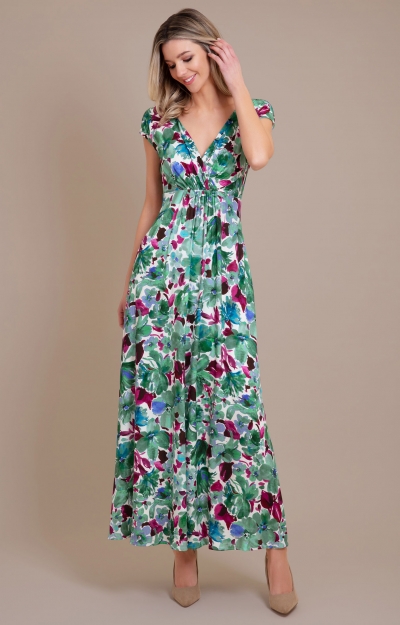 Sophia Maxi Dress Petite (Paradise Green) by Alie Street