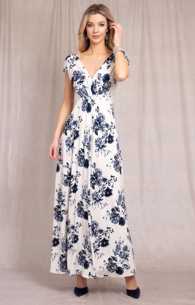 Maxikleid Sophia (Blauer Blumenprint) by Alie Street