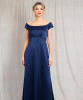 Jasmine Off The Shoulder Gown (Midnight Blue) by Alie Street