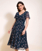 Miranda Dress (Ditsy Navy Floral) by Alie Street