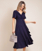 Waterfall Dress (Polka Dot Navy) by Alie Street