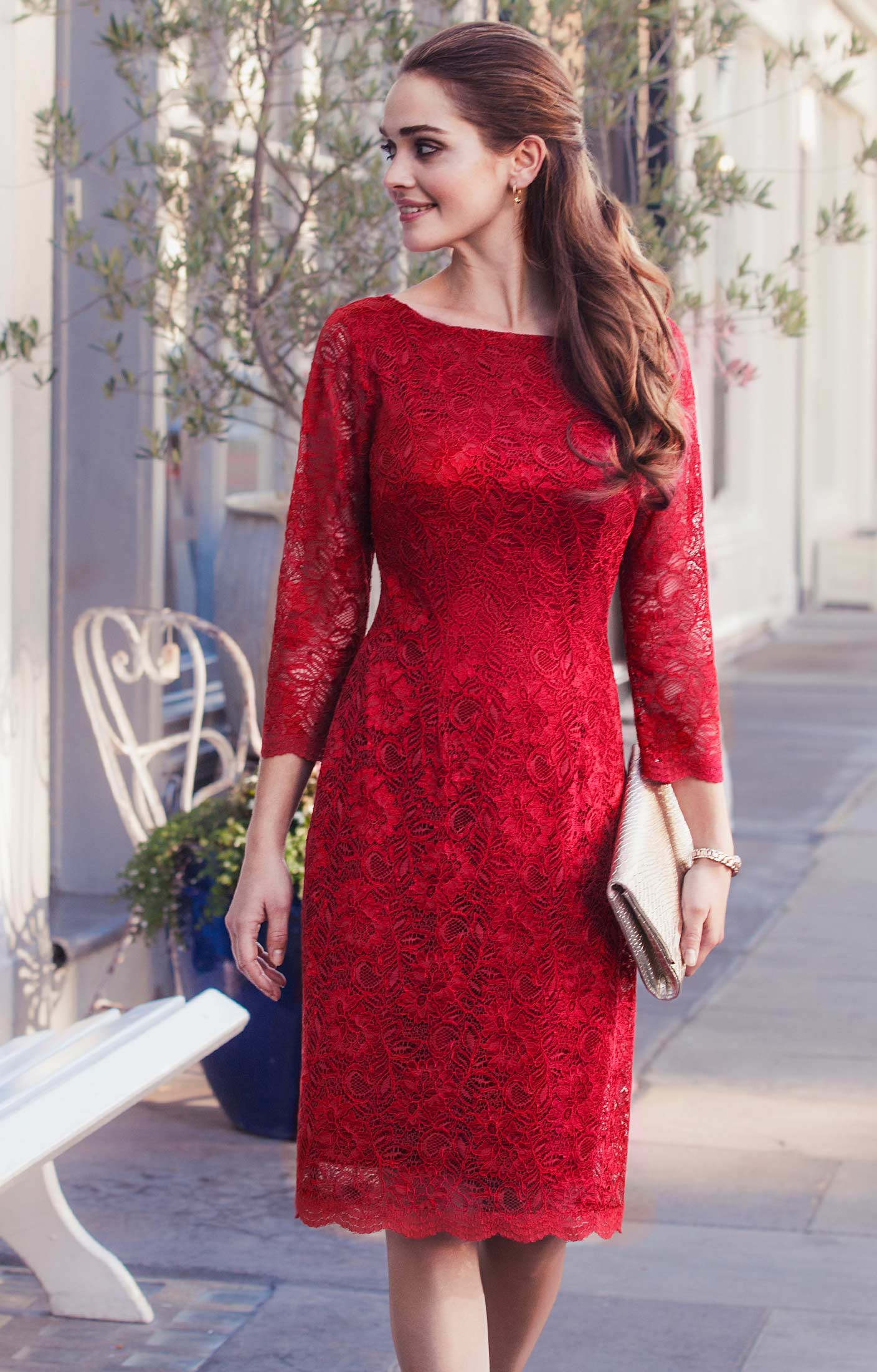 Katherine Lace Occasion Dress Scarlet - Evening Dresses, Occasion Wear ...