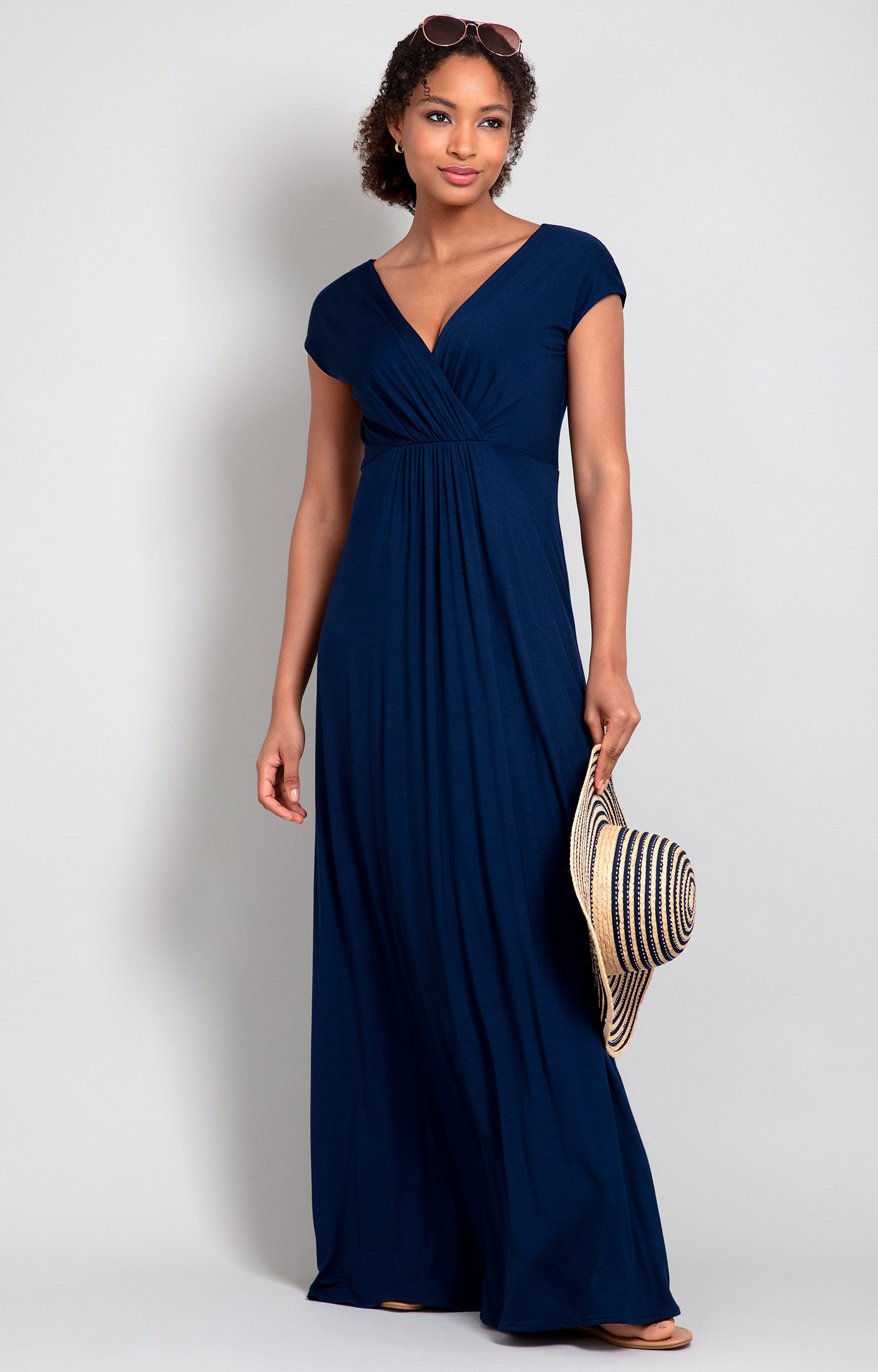 Buy 20Dresses Navy Blue V Neck Maxi Dress - Dresses for Women 7225013