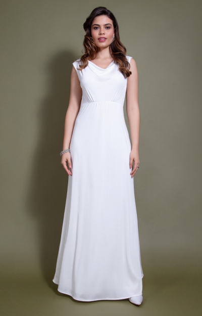 Cruise Cowl Neck Maxi Dress (Ivory) by Alie Street