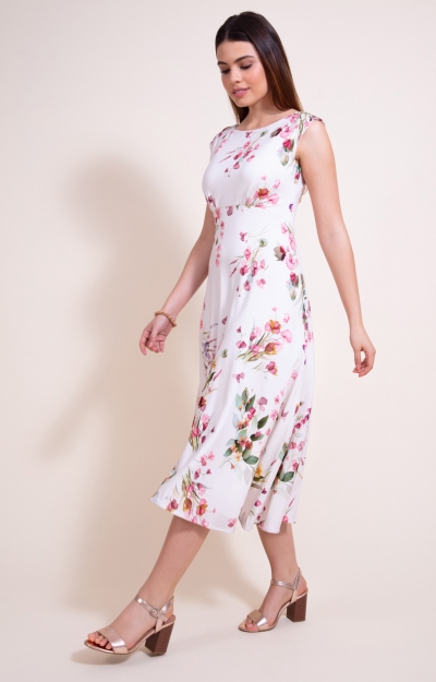 Luna Midi Dress (Petal Pink Floral) by Alie Street