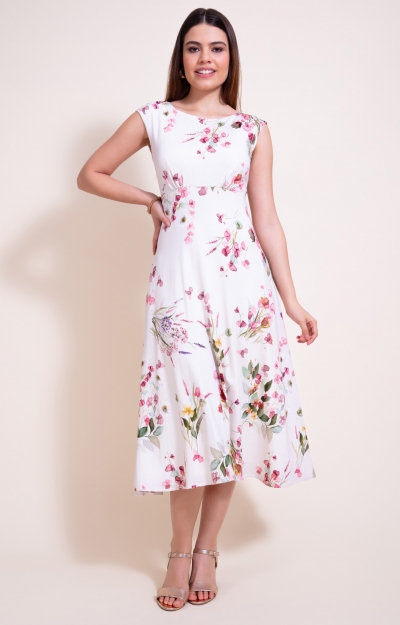 Luna Midi Dress (Petal Pink Floral) by Alie Street