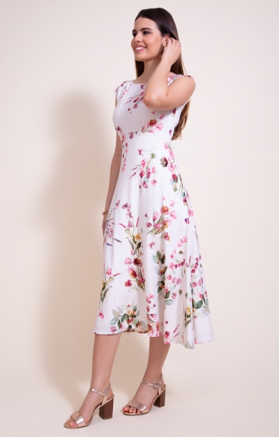 Luna Midi Dress (Petal Pink Floral) by Alie Street