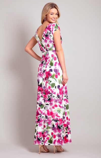 Sophia Maxi Dress Petite (Fuchsia Florals) by Alie Street