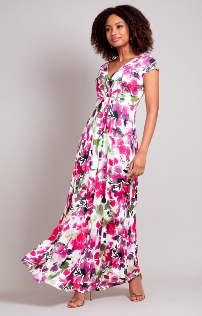 Sophia Maxi Dress Petite (Fuchsia Florals) by Alie Street