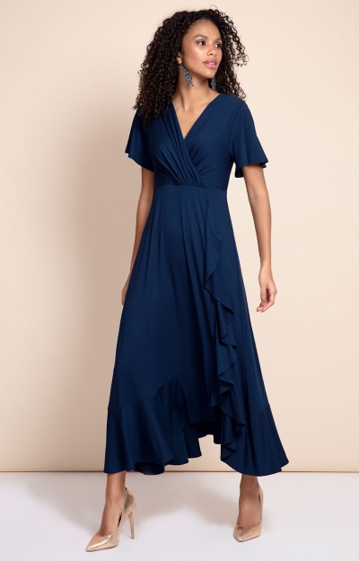 Waterfall Dress Petite (Navy) by Alie Street