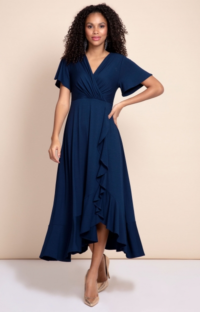 Waterfall Dress Petite (Navy) by Alie Street