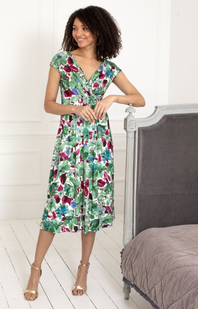 Sara Midi Dress (Paradise Green) by Alie Street