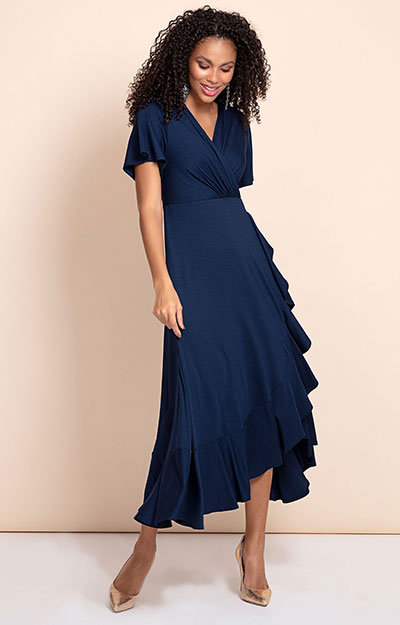 Kleid Wasserfall Marineblau by Alie Street